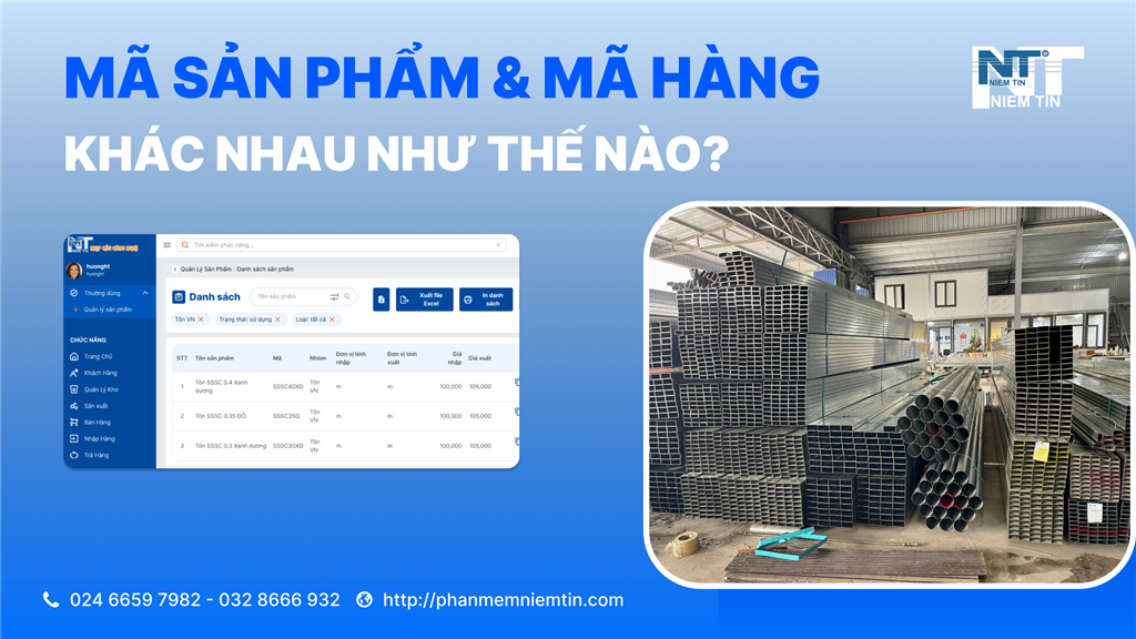 Mã sản phẩm và mã hàng khác nhau như nào?