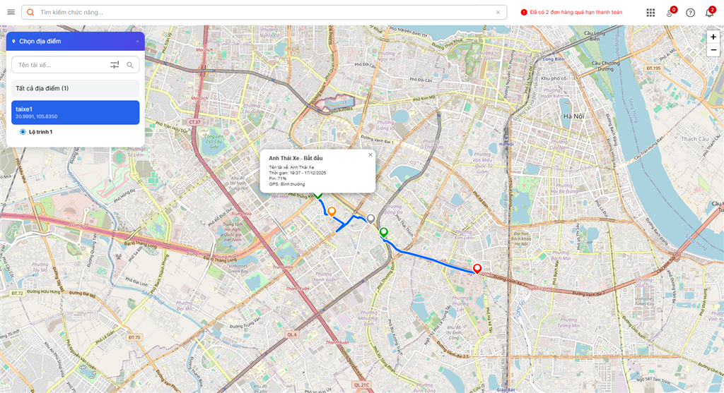 Doanh nghiệp tôn thép dễ dàng theo dõi lộ trình tài xế trên Phần mềm bán hàng Niềm Tin