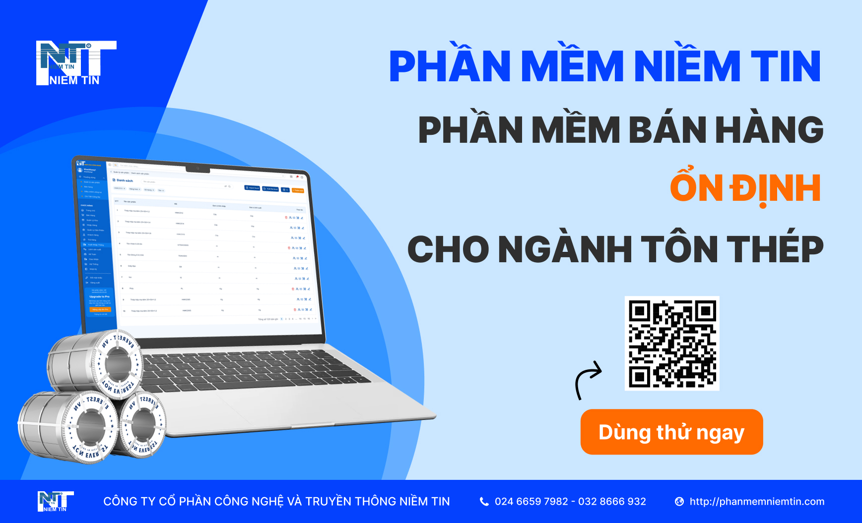 PHẦN MỀM NIỀM TIN - PHẦN MỀM BÁN HÀNG ỔN ĐỊNH CHO NGÀNH TÔN THÉP