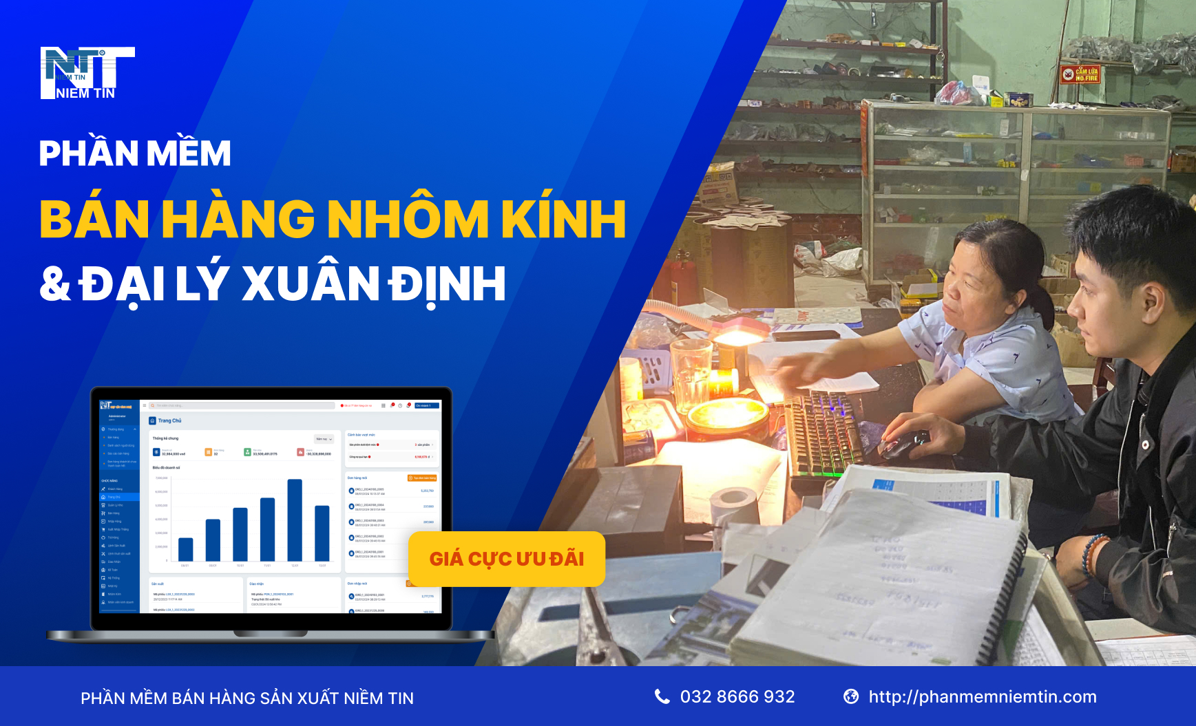 PHẦN MỀM BÁN HÀNG NHÔM KÍNH - TRIỂN KHAI CHO ĐẠI LÝ XUÂN ĐỊNH