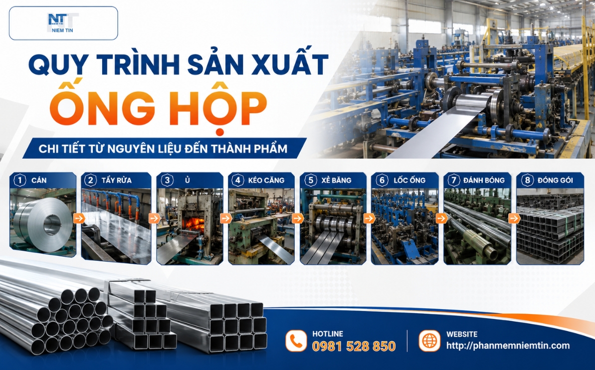 QUY TRÌNH SẢN XUẤT ỐNG HỘP CHI TIẾT TỪ NGUYÊN LIỆU ĐẾN THÀNH PHẨM