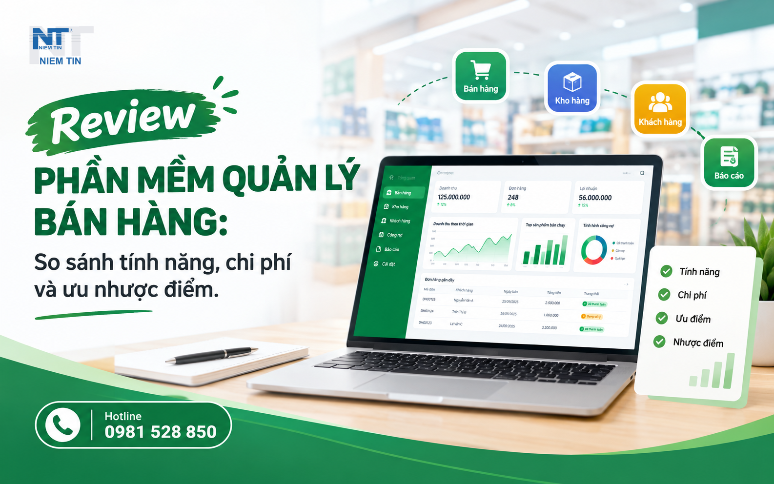 REVIEW PHẦN MỀM QUẢN LÝ BÁN HÀNG: SO SÁNH TÍNH NĂNG, CHI PHÍ VÀ ƯU NHƯỢC ĐIỂM